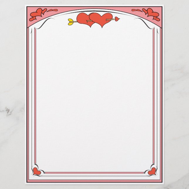 Valentine Hearts Letterhead (Framsida)