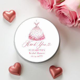 Valentine Hearts Love Garden Bröllopsklänning Bröl Runt Klistermärke