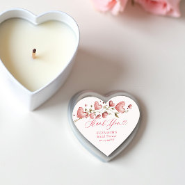 Valentine Hearts Love Garden Pink Bridal Shower Hjärtformat Klistermärke