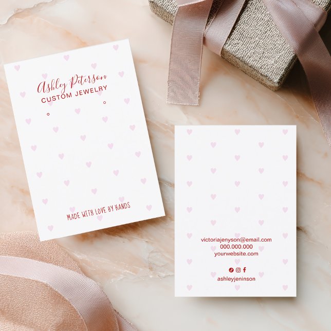 Valentine Hearts Love Jewelry Earring Display Visitkort (Valentine Hearts Love Jewelry Earring Display Business Card)