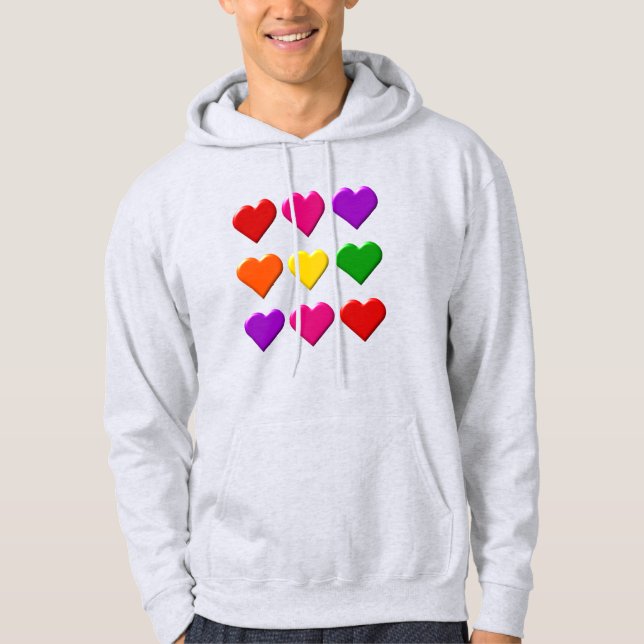 Valentine Hearts Manar Hoodie (Framsida)