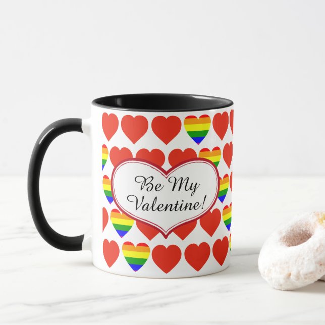 Valentine Hearts Mugg (Med munk)