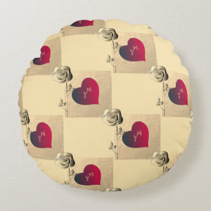 Valentine Hearts och Ro Rund Kudde