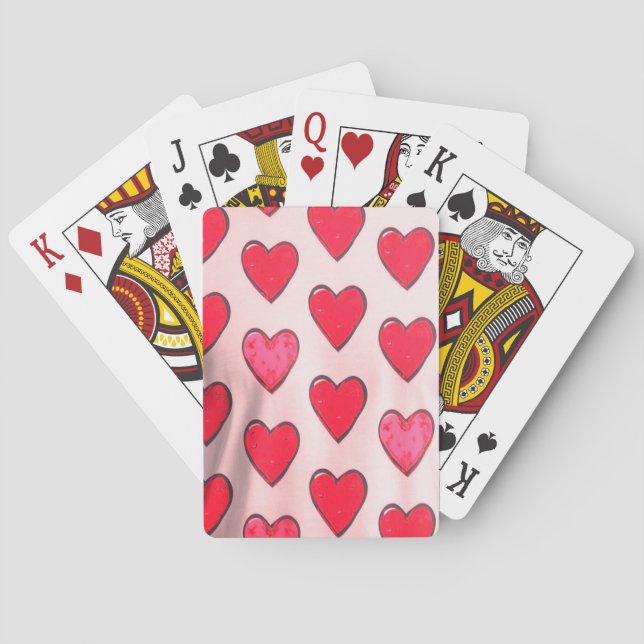 Valentine Hearts on Deck of Classic Playing Cards Casinokort (Baksidan)