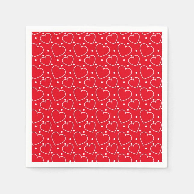 Valentine Hearts Paper Napkins Pappersservett (Framsidan)