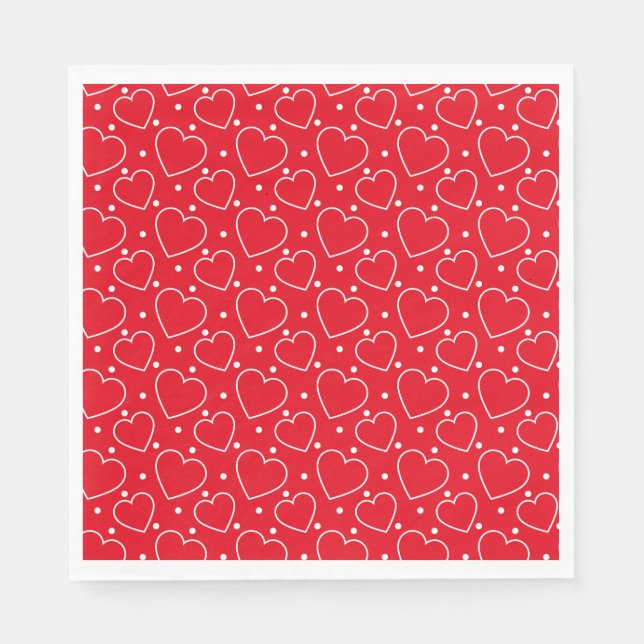 Valentine Hearts Paper Napkins Pappersservett (Framsidan)