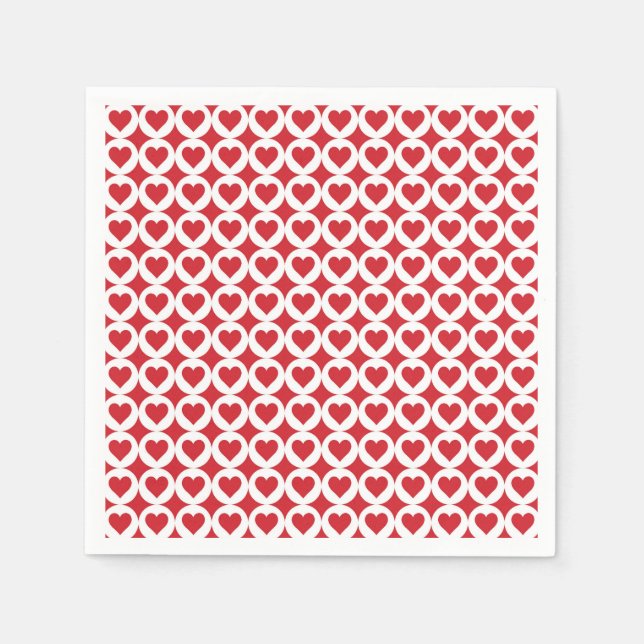 Valentine Hearts Paper Napkins Pappersservett (Framsidan)