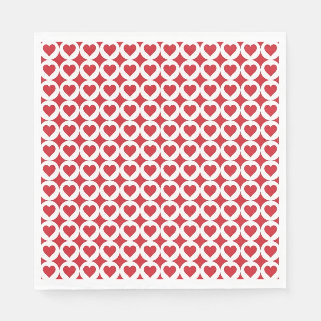 Valentine Hearts Paper Napkins Pappersservett (Framsidan)
