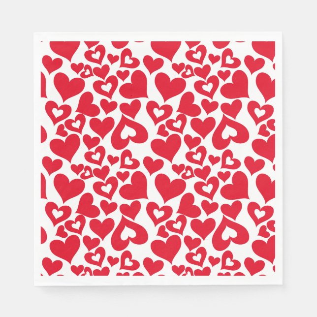 Valentine Hearts Pappra Napkins Pappersservett (Framsidan)