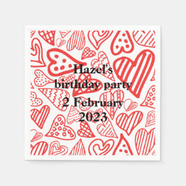 Valentine_hearts party papper napkin pappersservett