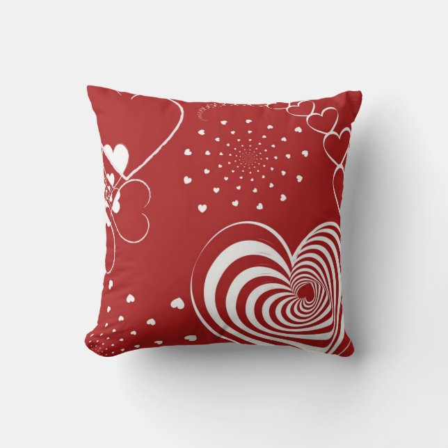 Valentine Hearts Pillow Kudde (Framsida)