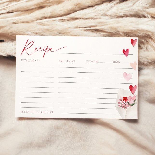 Valentine Hearts Recept Card för Möhippa Inbjudningar (Skapare uppladdad)