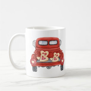 Valentine Hearts Red Lastbil Kaffemugg