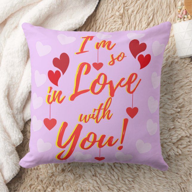 Valentine Hearts Så i Kärlek Kudde (Filt)