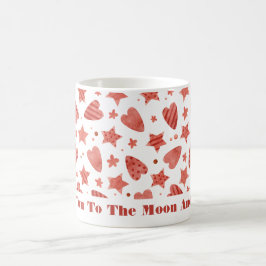 Valentine Hearts & Stars Mönster Kaffe Mugg