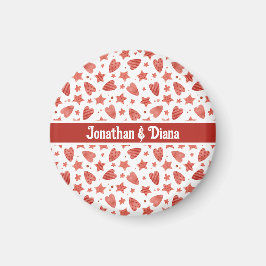 Valentine Hearts & Stars Mönster Magnet