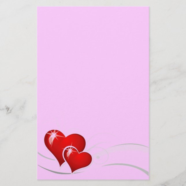 Valentine Hearts Stationery Brevpapper (Framsida)