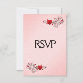 Valentine Hearts - svara med menyval OSA Kort