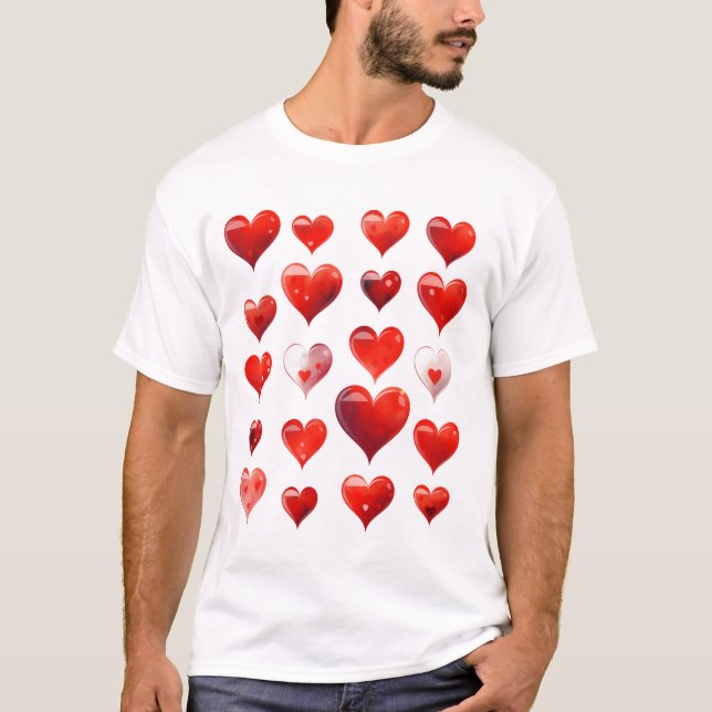 Valentine Hearts T Shirt (Framsida)