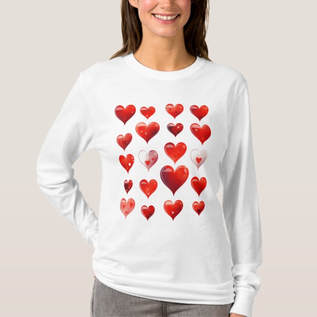 Valentine Hearts T Shirt (Framsida)