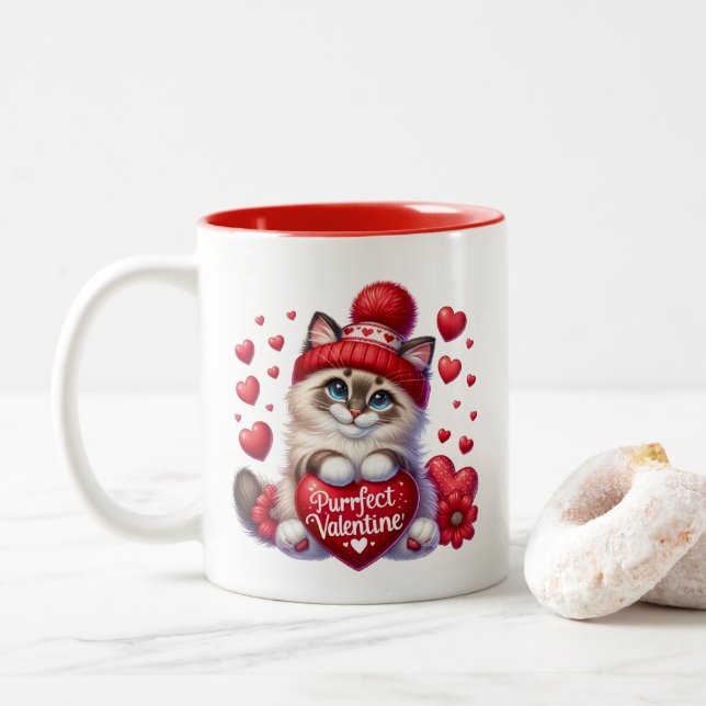 Valentine Hearts  Två-Tonad Mugg (Med munk)