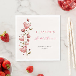 Valentine Hearts Vines Whimsical Bridal Shower Pappersservett