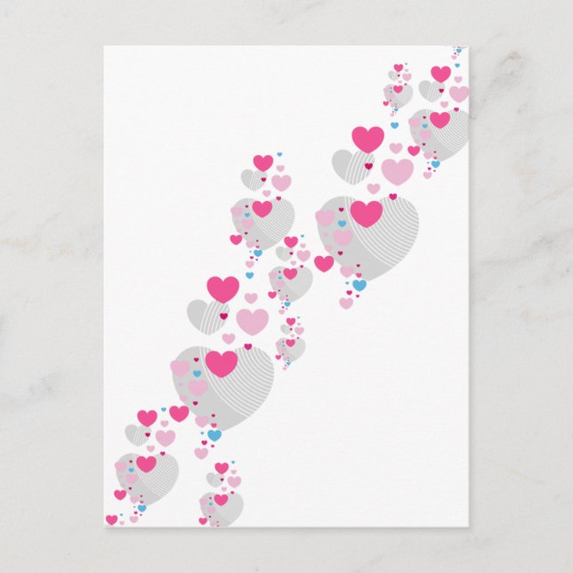 Valentine Hearts vycard Helg Vykort (Framsida)