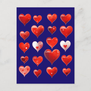 Valentine Hearts Vykort