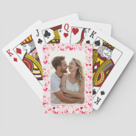 Valentine Hearts Whimsical Watercolor Pink Red Casinokort