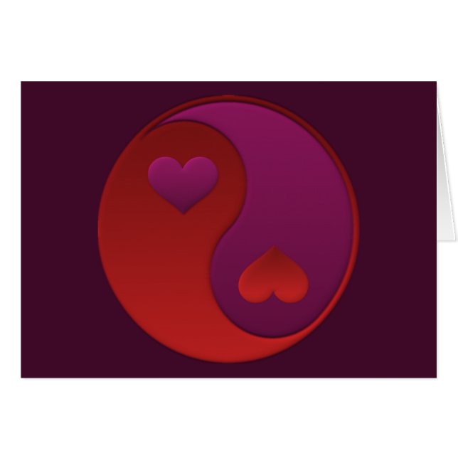 Valentine Hearts Yin Yang Hälsningskort (Framsidan Horizontal)