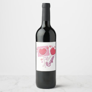 Valentine Hej Sugar Vinflaska Etikett