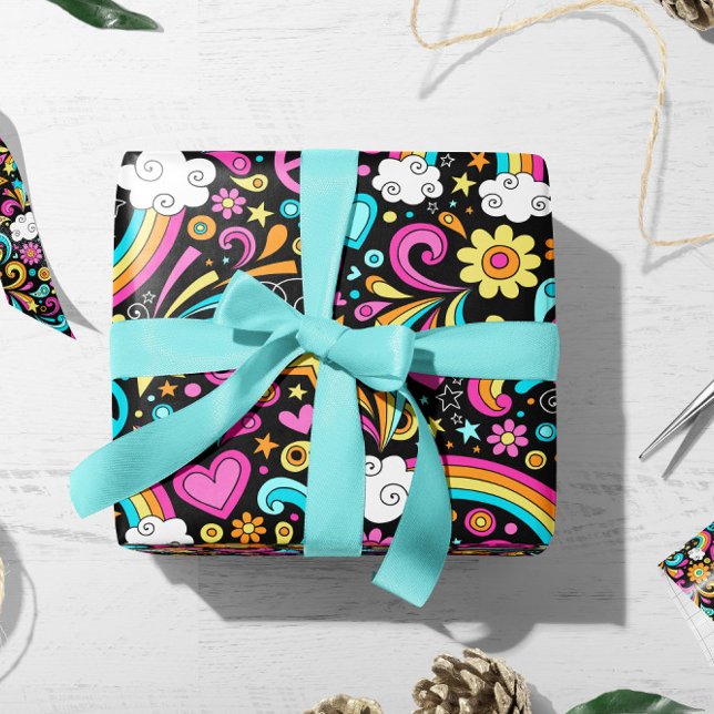 Valentine Hippie Peace Kärlek | Valentine Gift Wra Presentpapper (Skapare uppladdad)