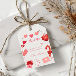 Valentine hjärta Födelsedagsfest tack Presentetikett