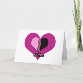 Valentine hjärta rosa och svart vara min kort