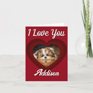 Valentine hjärta shih tzu kärlek Anpassad fotonamn Kort