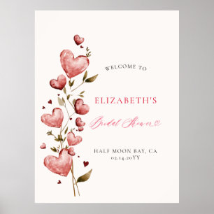 Valentine Hjärtan Vin Vischan Bröllopsfest Välkomm Poster