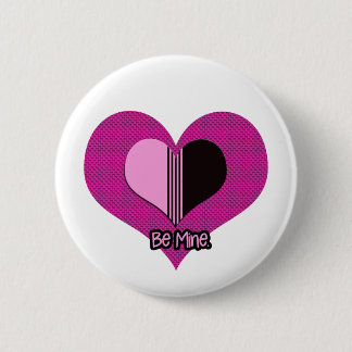 Valentine Hjärtat Rosa och Svart Var Min Knapp