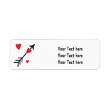 Valentine hjärtepil söta adressetiketter
