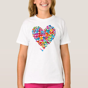 Valentine hjärtformad vattenfärg design-57393 Pape T Shirt