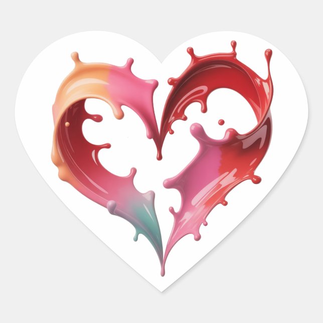 Valentine Hjärtkärlek Klistermärke (Framsida)