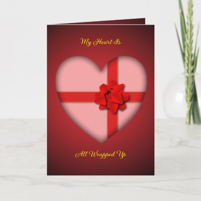 Valentine Hjärtluftburet Viket Grattiskort Kort (Framsida)