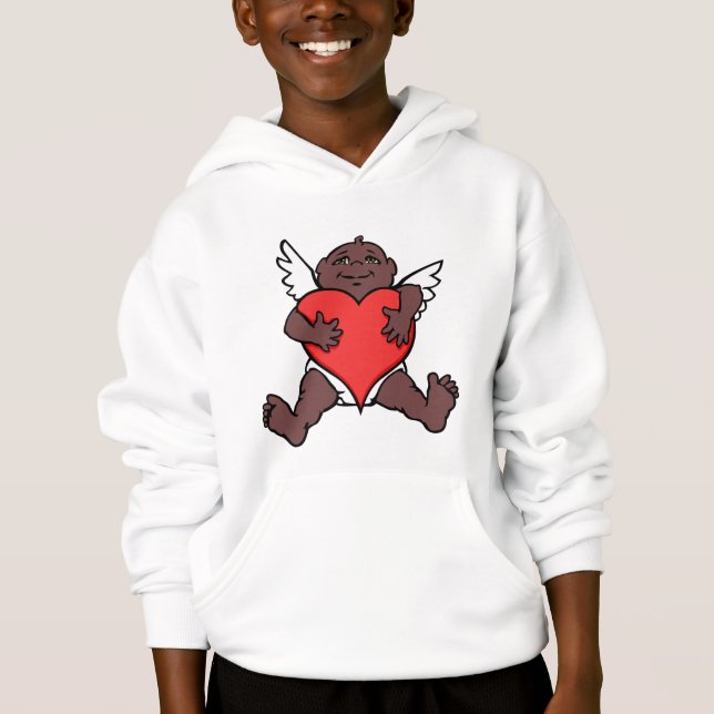 Valentine Hoodies African Cupid Sweatshirt T-shirt (Framsida)