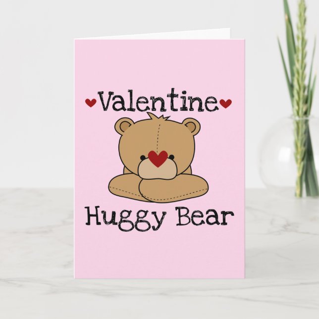 Valentine Huggy Bear Greeting Card Helgkort (Framsida)