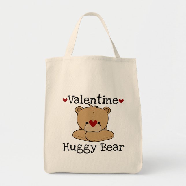 Valentine Huggy Bear T-shirts och presenter Tygkasse (Framsidan)