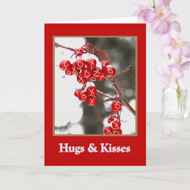 VALENTINE HUGS & KISSES FRÅN GRANDMA OCH GRANDPA KORT (Orkide)
