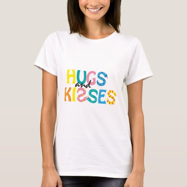 Valentine Hugs & Kisses Snake Theme T shirt (Framsida)