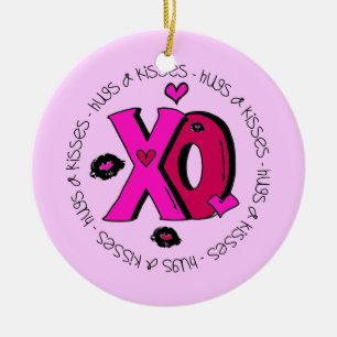 Valentine Hugs och Kisses Julgransprydnad Keramik