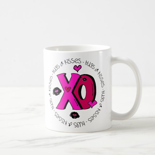 Valentine Hugs och Kisses Kaffemugg (Höger)