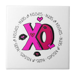 Valentine Hugs och Kisses Kakelplatta