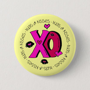 Valentine Hugs och Kisses Knapp
